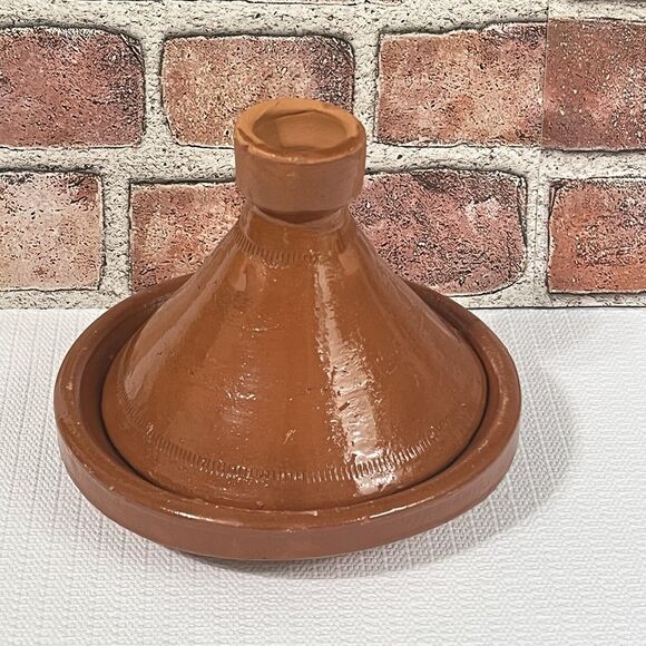Tagine Clay Pot Earthenware Terracotta Traditional Moroccan Food 2-Piece - Picture 1 of 17